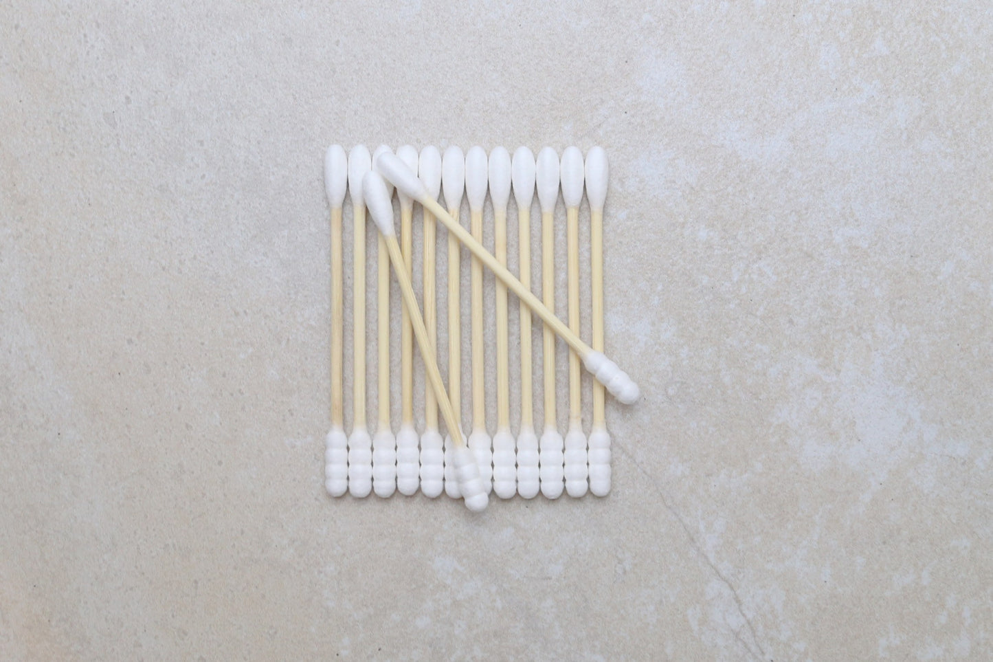 bamboo cotton buds home compostable in a kraft paper packaging from beewise amsterdam showing the spiral and round tip