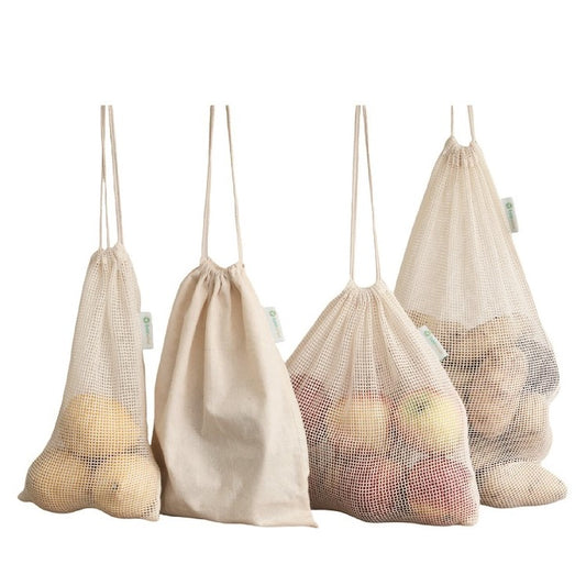 Reusable Produce Bags 100% Organic Cotton to put fruits and vegetables inside