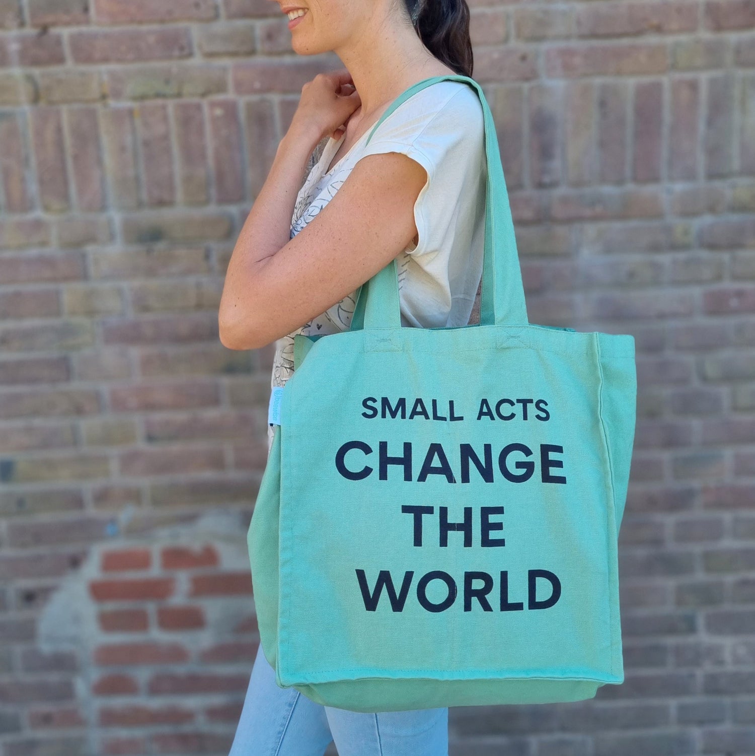 Organic Cotton Tote Bag With Pockets