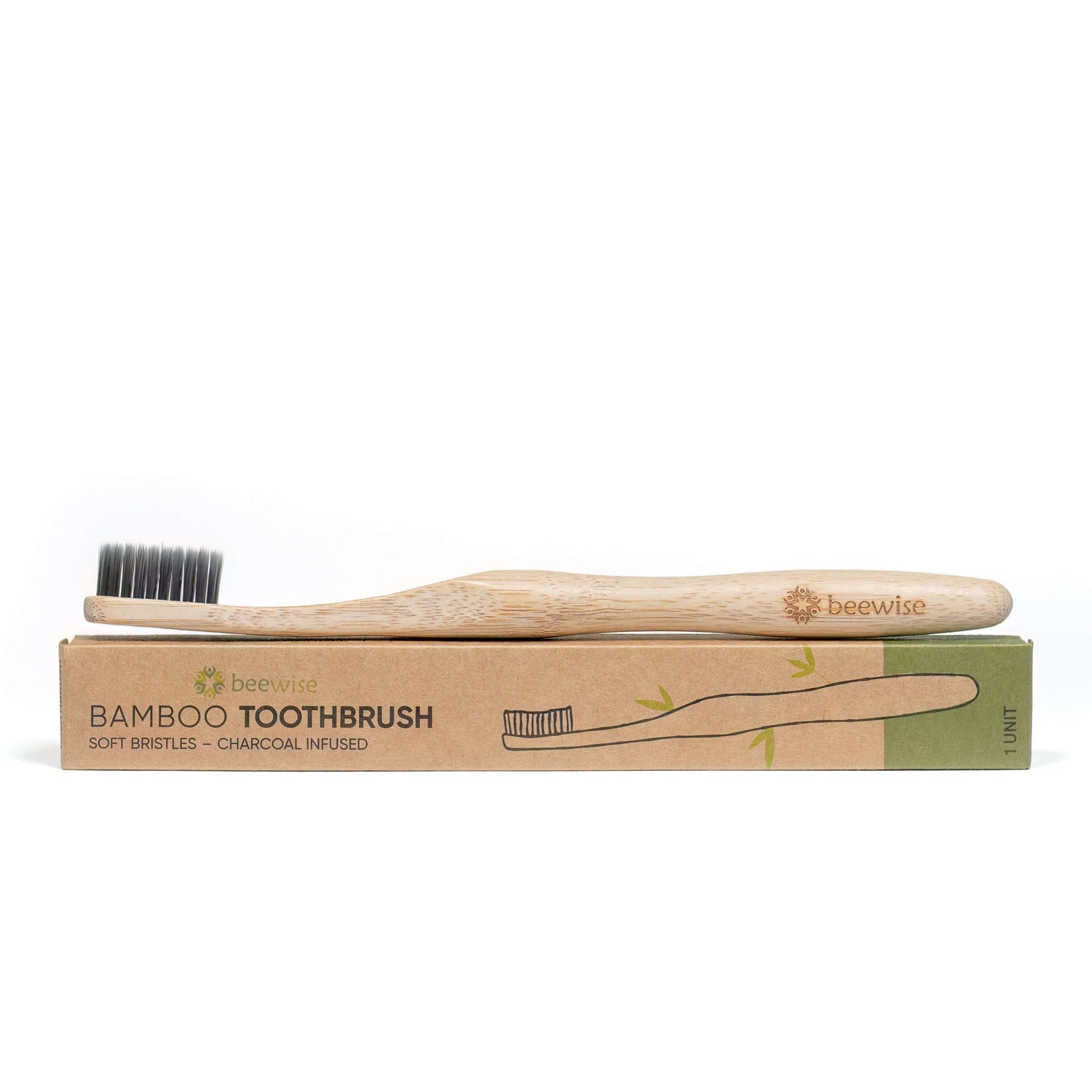 bamboo toothbrush for adults with ergonomic handle with soft bristles from beewise amsterdam