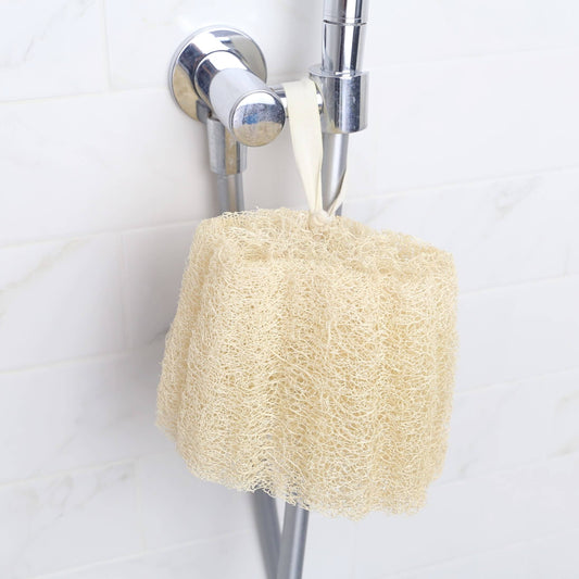 loofah sponge zero waste natural loofah from egypt very soft hanging to get dry on the shower tap