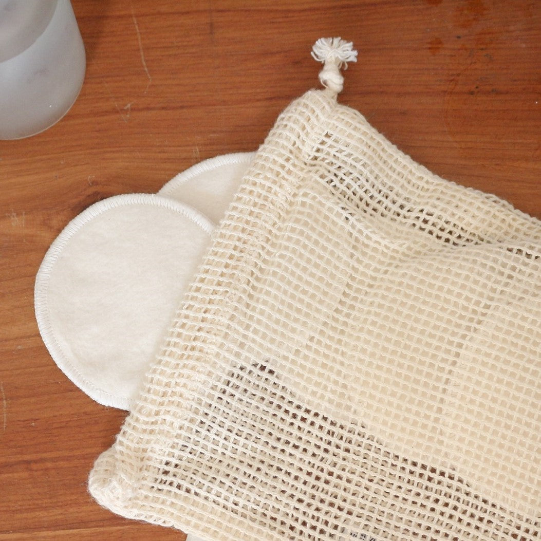 small organic cotton mesh bag perfect for makeup pads