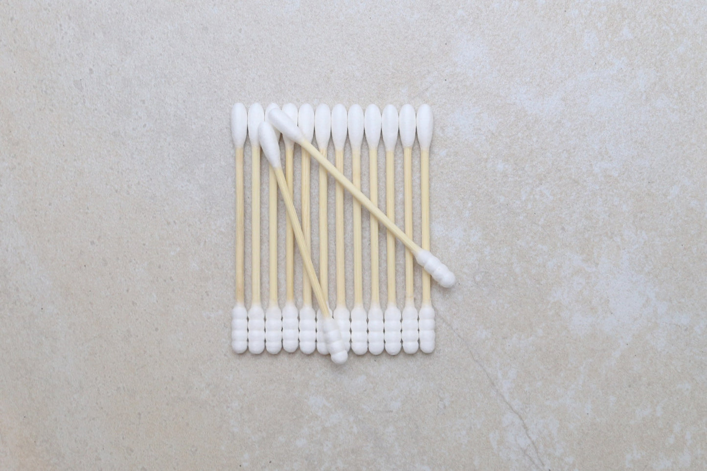 bamboo cotton buds home compostable in a kraft paper packaging from beewise amsterdam showing the spiral and round tip 