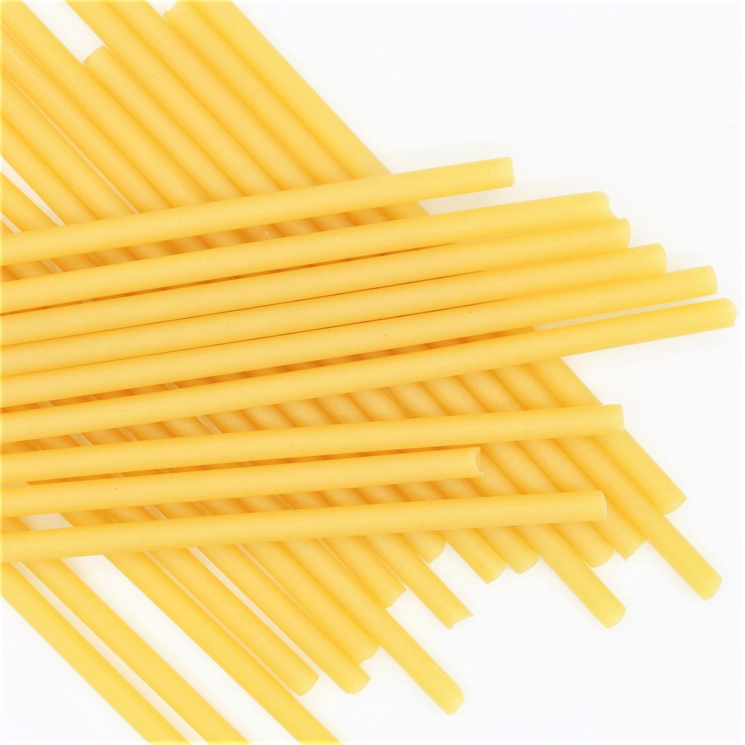 many Pasta straws viewed from the top – an eco-friendly and sustainable alternative to plastic straws